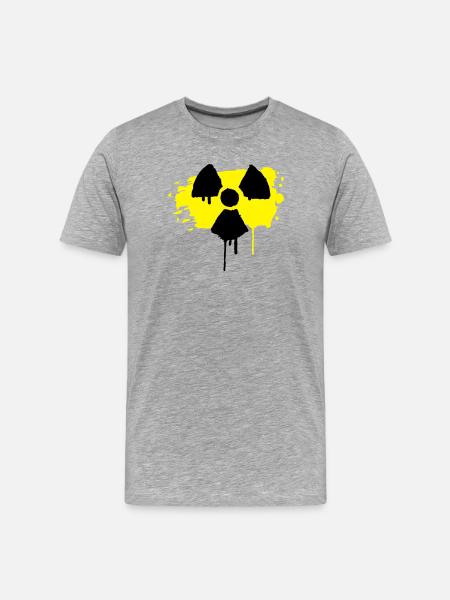 radio active sign as graffiti - Men's Premium Organic T-Shirt - heather grey