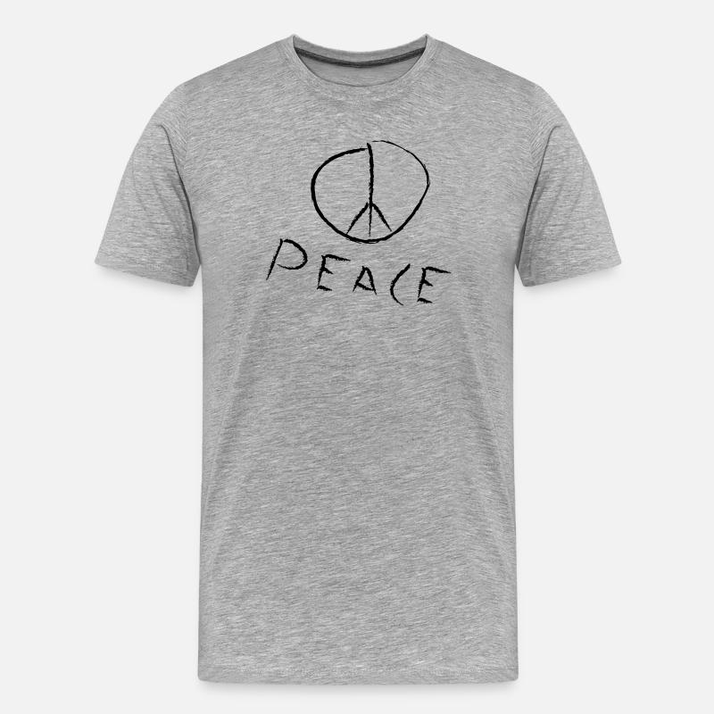 peace exit-shirt - Männer Premium Bio T-Shirt - Grau meliert