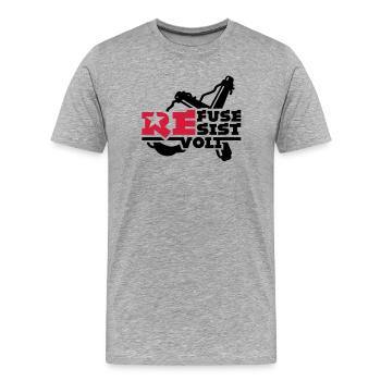 rebel - Men's Premium Organic T-Shirt - heather grey - Front - Damien (186cm)