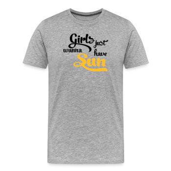 Soleil - T-shirt bio Premium Homme - gris chiné - Devant - Damien (186cm)