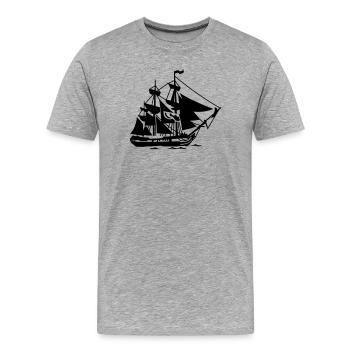 Schiff - Männer Premium Bio T-Shirt - Grau meliert - Vorne - Damien (186cm)