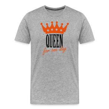 Reine pour un jour - T-shirt bio Premium Homme - gris chiné - Devant - Damien (186cm)