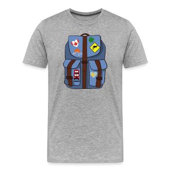 Rucksack - Männer Premium Bio T-Shirt - Grau meliert - Vorne - Damien (186cm)