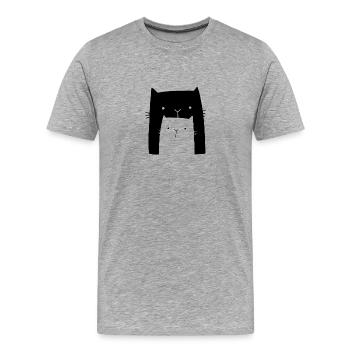 Cadeau Chats de la famille - T-shirt bio Premium Homme - gris chiné - Devant - Damien (186cm)