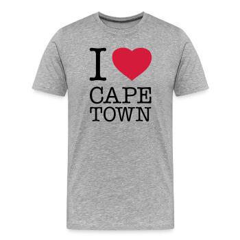 I LOVE CAPE TOWN Kapstadt - Men's Premium Organic T-Shirt - heather grey - Front - Damien (186cm)