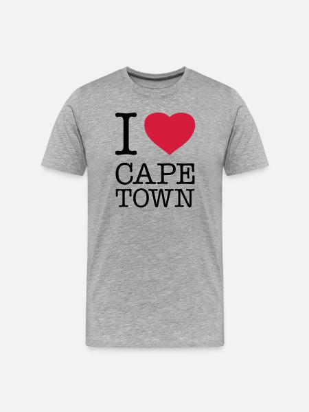 I LOVE CAPE TOWN Kapstadt - Herre Premium T-shirt økologisk - grå meleret