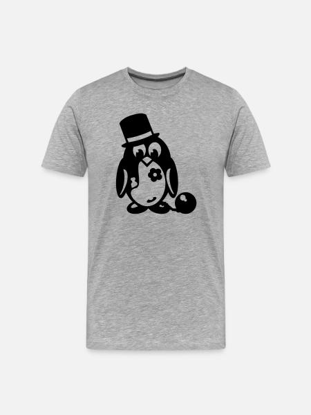penguin bachelor - Men's Premium Organic T-Shirt - heather grey