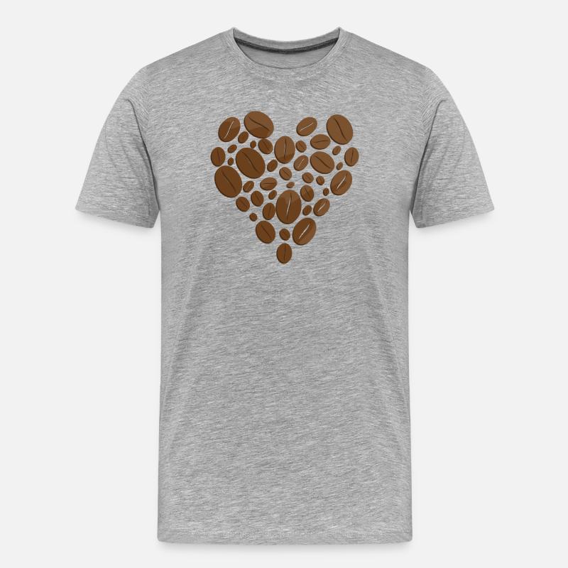 Kaffee - Männer Premium Bio T-Shirt - Grau meliert