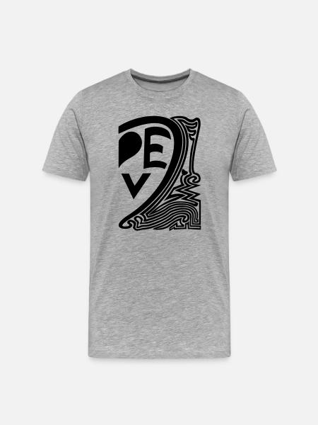 demi cœur 2 - T-shirt bio Premium Homme - gris chiné