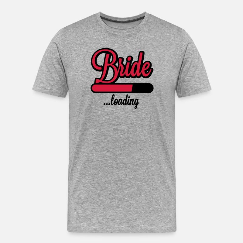 Bride loading - Männer Premium Bio T-Shirt - Grau meliert