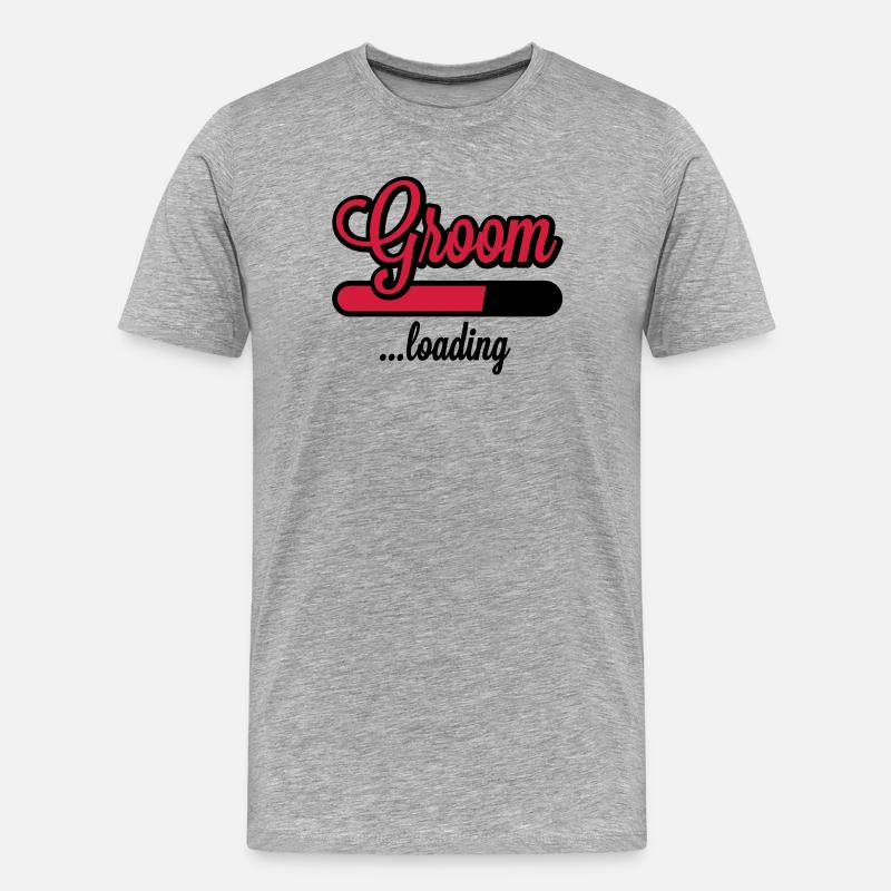 Groom loading - Männer Premium Bio T-Shirt - Grau meliert