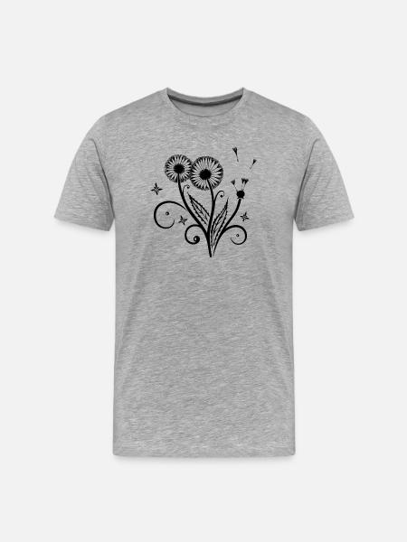 Dandelion, dandelion, dandelion - Men's Premium Organic T-Shirt - heather grey