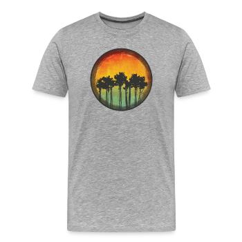 Pins sur une dune - T-shirt bio Premium Homme - gris chiné - Devant - Damien (186cm)