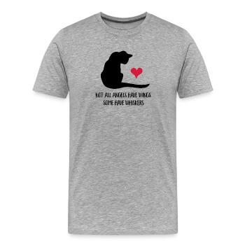 Chat - T-shirt bio Premium Homme - gris chiné - Devant - Damien (186cm)