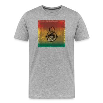 un reggae d'amour - T-shirt bio Premium Homme - gris chiné - Devant - Damien (186cm)