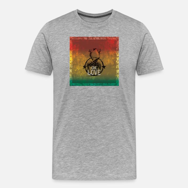 one love reggae - Männer Premium Bio T-Shirt - Grau meliert