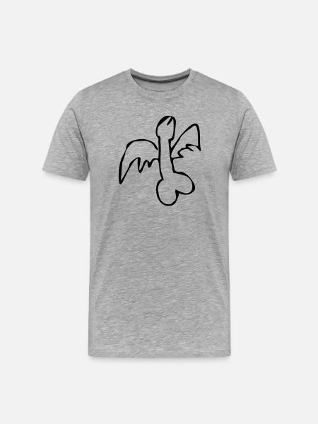 flying flying penis cock exit-shirt - Men's Premium Organic T-Shirt - heather grey