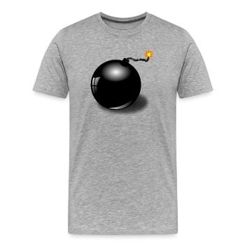 bomb - Men's Premium Organic T-Shirt - heather grey - Front - Damien (186cm)