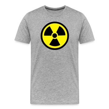 Radiation Warning - Men's Premium Organic T-Shirt - heather grey - Front - Damien (186cm)