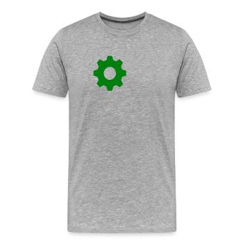 Zahnrad - Männer Premium Bio T-Shirt - Grau meliert - Vorne - Damien (186cm)