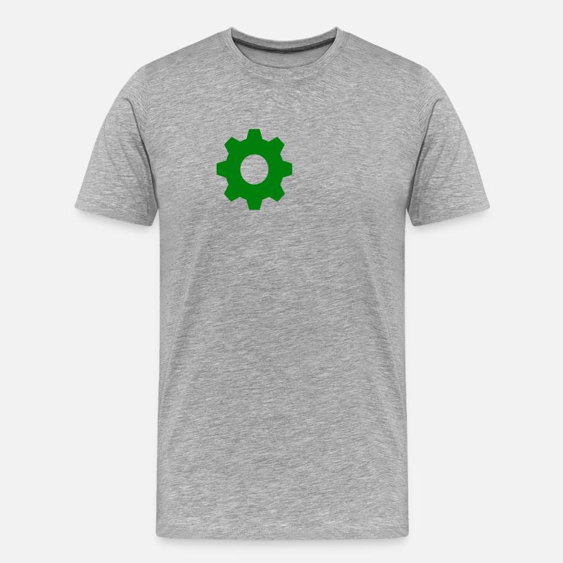 Zahnrad - Männer Premium Bio T-Shirt - Grau meliert
