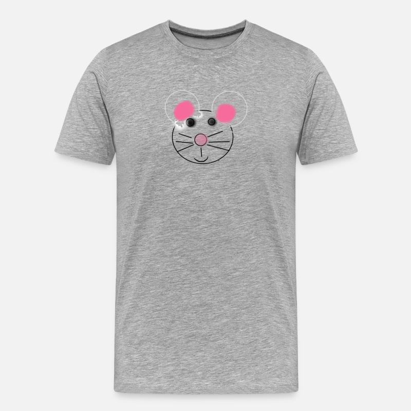 Maus - Männer Premium Bio T-Shirt - Grau meliert