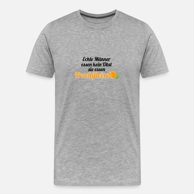 Obst Früchte Geschenkidee Früchte Funsprüche Obst - Männer Premium Bio T-Shirt - Grau meliert
