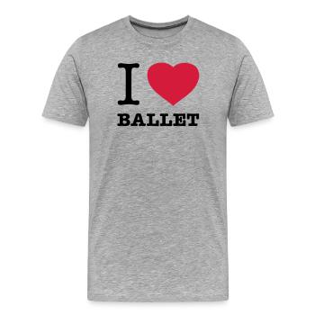 J’AIME LE BALLET Ballett - T-shirt bio Premium Homme - gris chiné - Devant - Damien (186cm)
