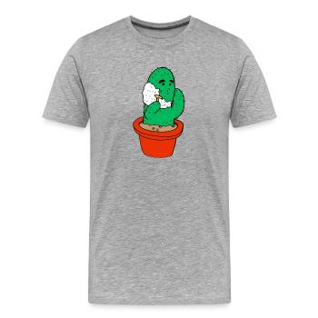 Children's motif: cactus shaves - Men's Premium Organic T-Shirt - heather grey - Front - Damien (186cm)
