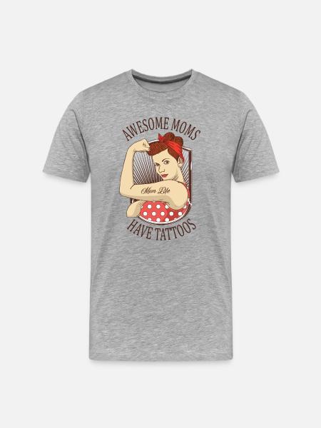 Great mothers have a tattoo - Men's Premium Organic T-Shirt - heather grey