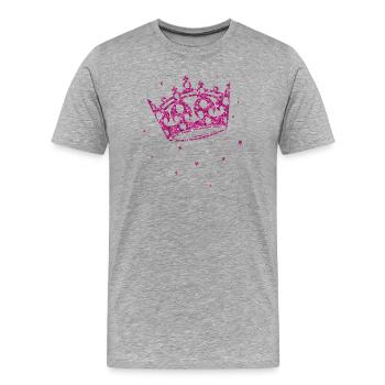 Princesses crown with glitter - Men's Premium Organic T-Shirt - heather grey - Front - Damien (186cm)