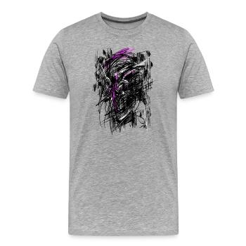Nosferatu Horror Monster Abstrakt - Männer Premium Bio T-Shirt - Grau meliert - Vorne - Damien (186cm)