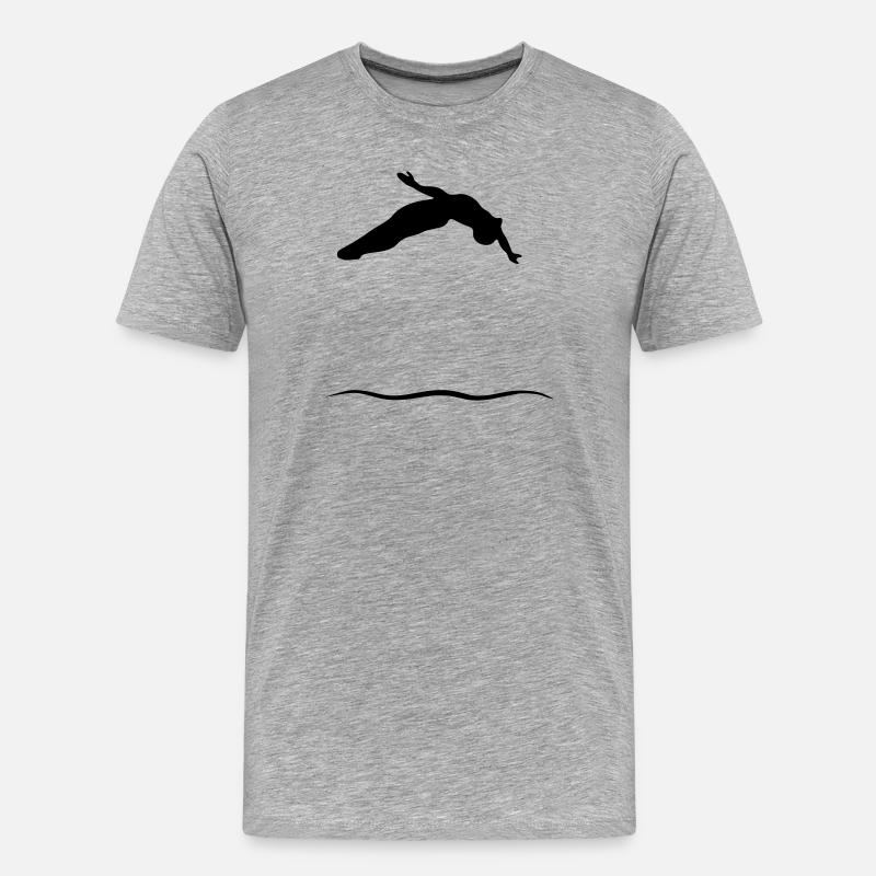 Turmspringer - Männer Premium Bio T-Shirt - Grau meliert