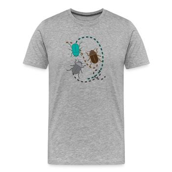 animaux drôles plantes fruits légumes enfants motifs - T-shirt bio Premium Homme - gris chiné - Devant - Damien (186cm)