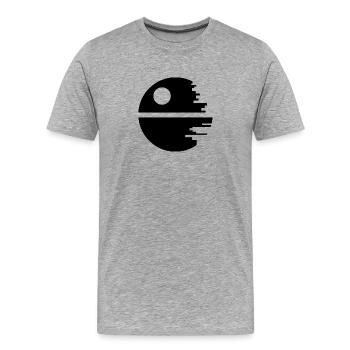 Planet Space Robot - T-shirt bio Premium Homme - gris chiné - Devant - Damien (186cm)