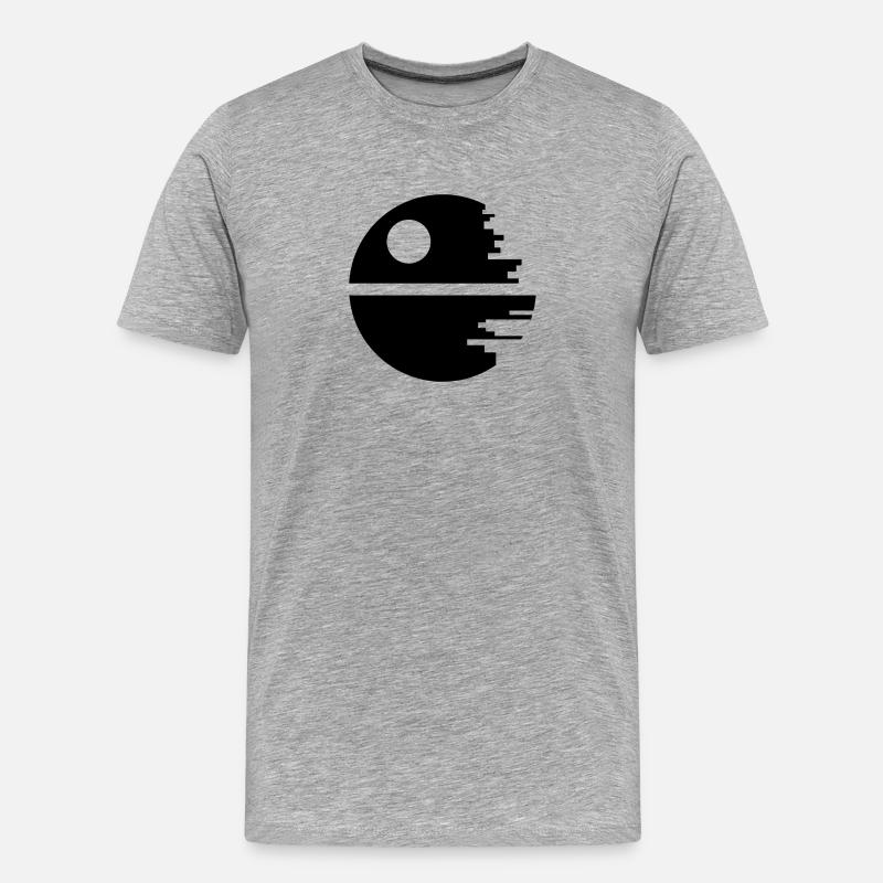 Planet Space Roboter - Männer Premium Bio T-Shirt - Grau meliert