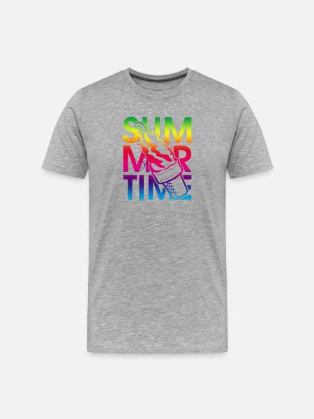 Summer time ice cream - Men's Premium Organic T-Shirt - heather grey