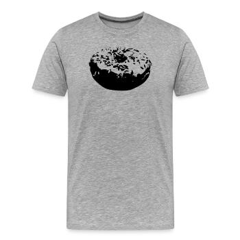 Donut Silhouette Minimalist Süßes Dessert Shirt - Männer Premium Bio T-Shirt - Grau meliert - Vorne - Damien (186cm)