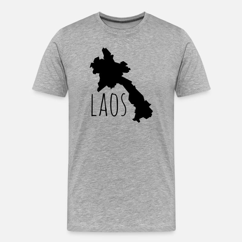 Laos - Männer Premium Bio T-Shirt - Grau meliert