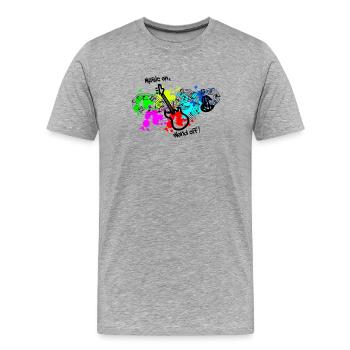 Musique, musique toujours et partout, faire de la musique - T-shirt bio Premium Homme - gris chiné - Devant - Damien (186cm)