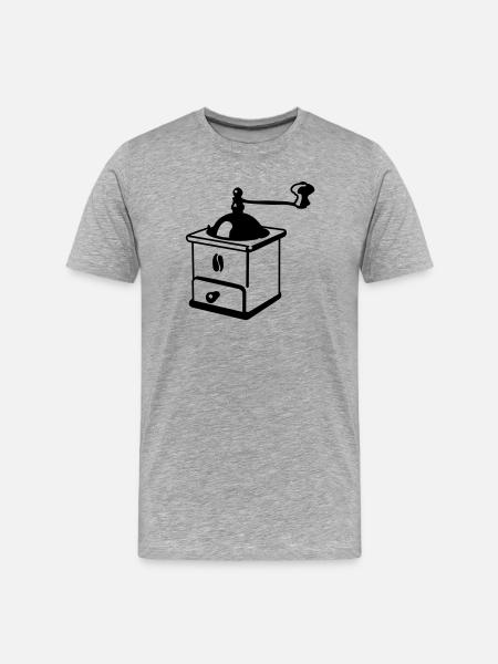 Kaffeemuehle - Männer Premium Bio T-Shirt - Grau meliert
