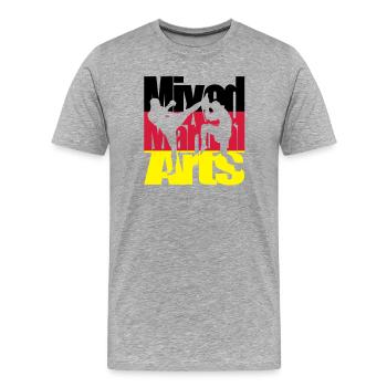 Mixed Martial Arts Deutsch - Männer Premium Bio T-Shirt - Grau meliert - Vorne - Damien (186cm)