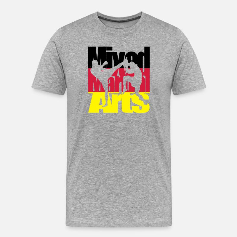Mixed Martial Arts Deutsch - Männer Premium Bio T-Shirt - Grau meliert