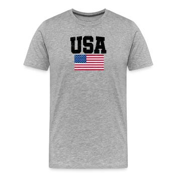United States - Men's Premium Organic T-Shirt - heather grey - Front - Damien (186cm)
