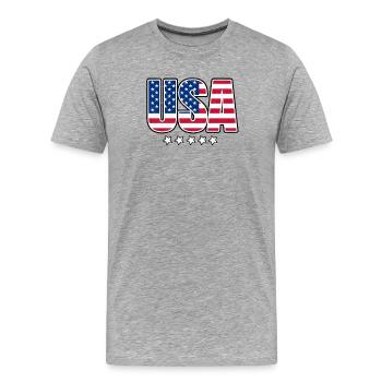United States - Men's Premium Organic T-Shirt - heather grey - Front - Damien (186cm)