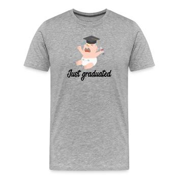 Just Graduated - Men's Premium Organic T-Shirt - heather grey - Front - Damien (186cm)