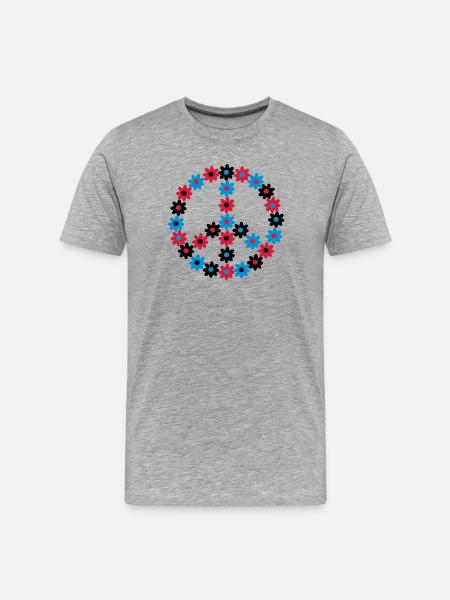 Peace & Flowers - Men's Premium Organic T-Shirt - heather grey
