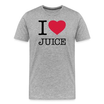 I LOVE JUICE Saft - Männer Premium Bio T-Shirt - Grau meliert - Vorne - Damien (186cm)