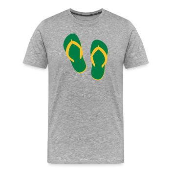 Sommer Flip Flops – Beach & Urlaub Vibes - Männer Premium Bio T-Shirt - Grau meliert - Vorne - Damien (186cm)