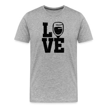 Vin d'amour - T-shirt bio Premium Homme - gris chiné - Devant - Damien (186cm)